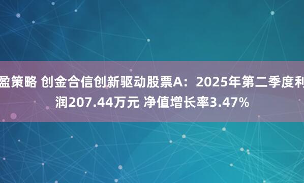 盈策略 创金合信创新驱动股票A：2025年第二季度利润207.44万元 净值增长率3.47%